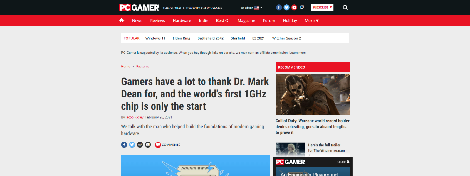 Dr. Dean featured in PC Gamer